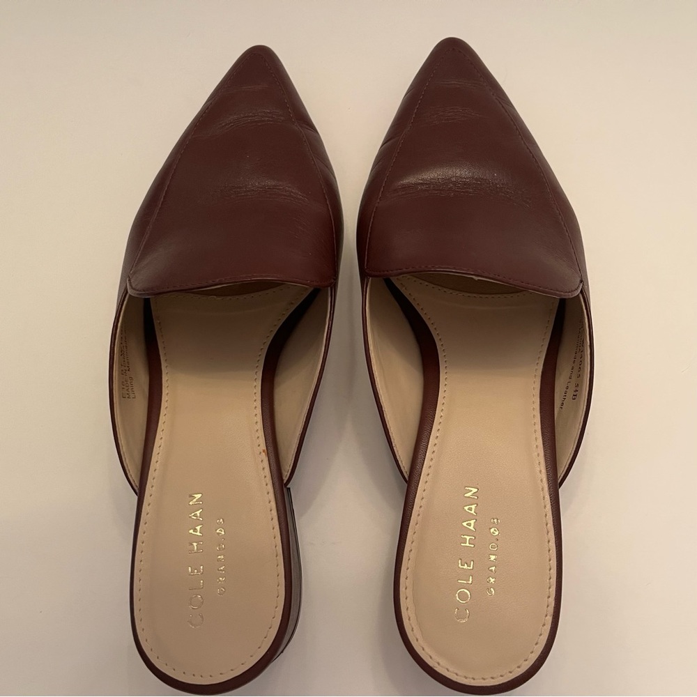 Cole Haan Ladies leather pointed-toe flat mules - Picture 6 of 8